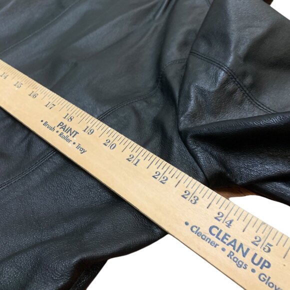 Worthington Women's Black Leather Jacket XL Red Lining Y2K Gothic - Picture 3 of 10